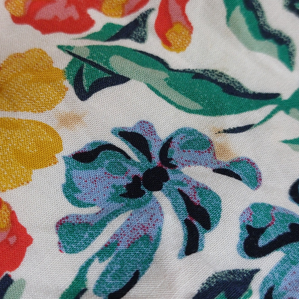 Mango White Floral Printed Knee Length Dress | Pre Loved |