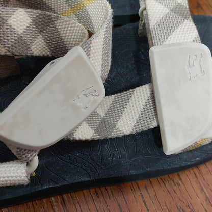 Burberry Beige Check Trek Double-Strap Sandals | Pre Loved | - Secret Stash