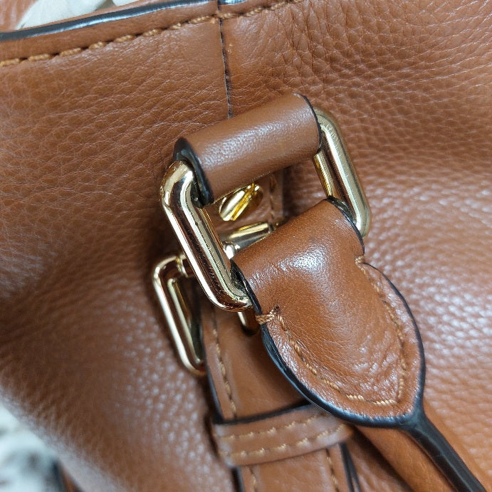 Michael Kors Brown Leather Buckle Strap Top Handle Bag | Pre Loved |
