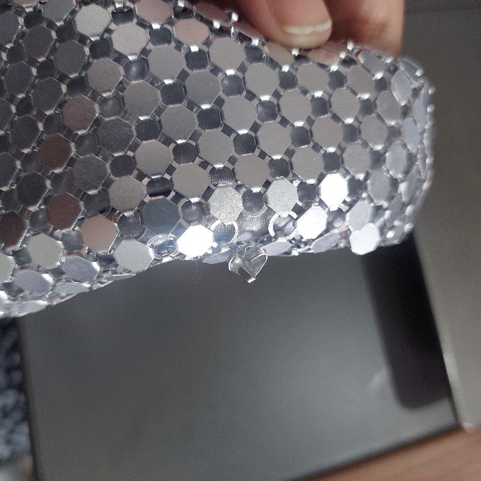 ZARA Silver Metallic Mesh Mini Bag | Gently Used |