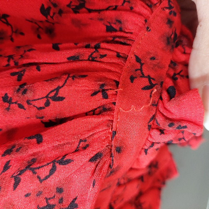 New Look Red Printed Frill Detail Top | Gently Used |