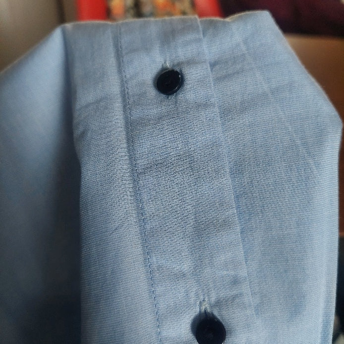 Zara Blue Collared Striped Detail Shirt | Gently Used |