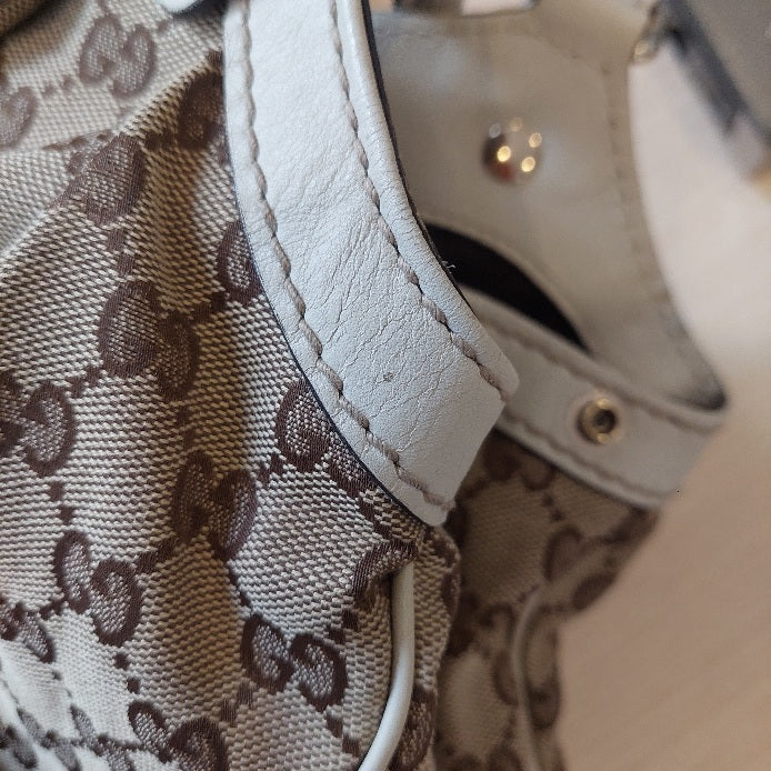 Gucci Beige Sukey Monogram Canvas With Leather Trim shoulder bag | Pre Loved |