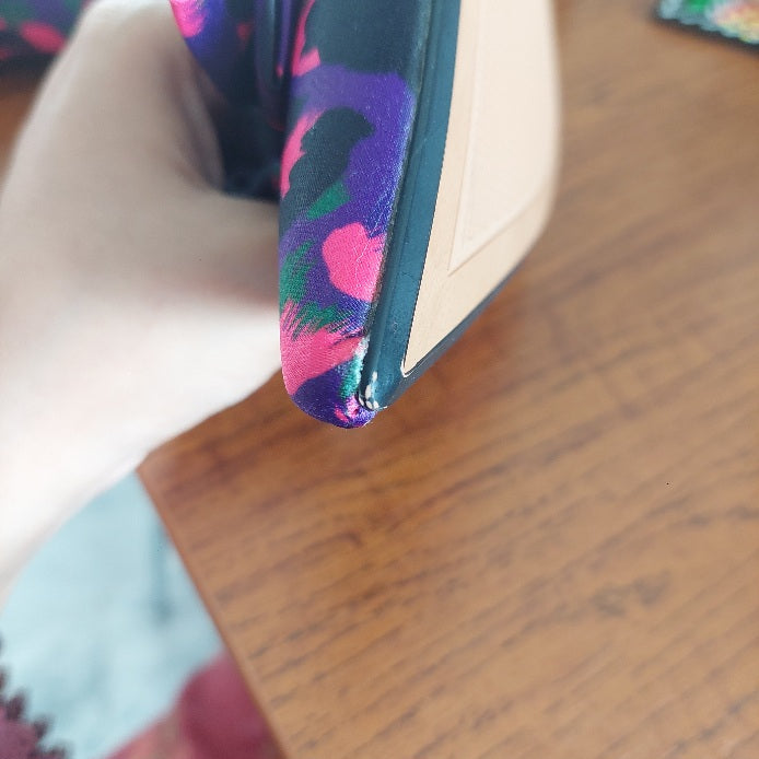 ZARA Purple Satin Bow Detail Slingback Sandals | Brand New |