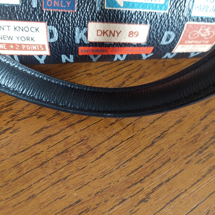 DKNY Black Medium Monogram Print Tote Bag | Gently Used |