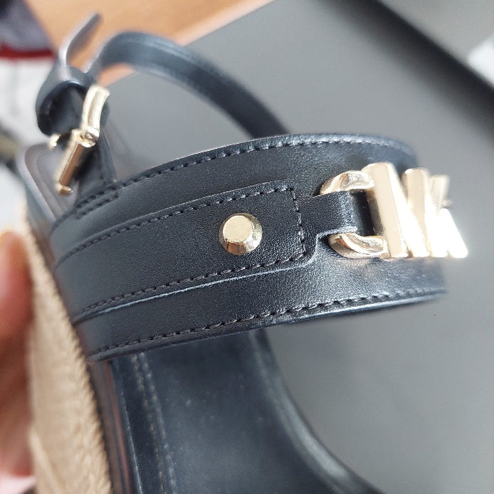 Michael Kors Black Leather Farrah Wedges | Gently Used |