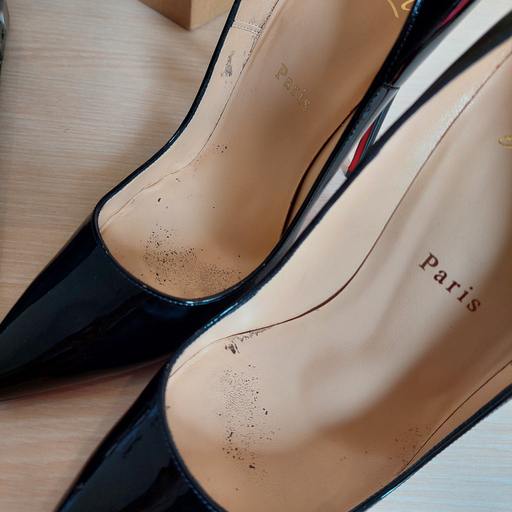 Christian Louboutin Black Patent Calf Leather 'So Kate' Stiletto Pumps | Pre Loved |