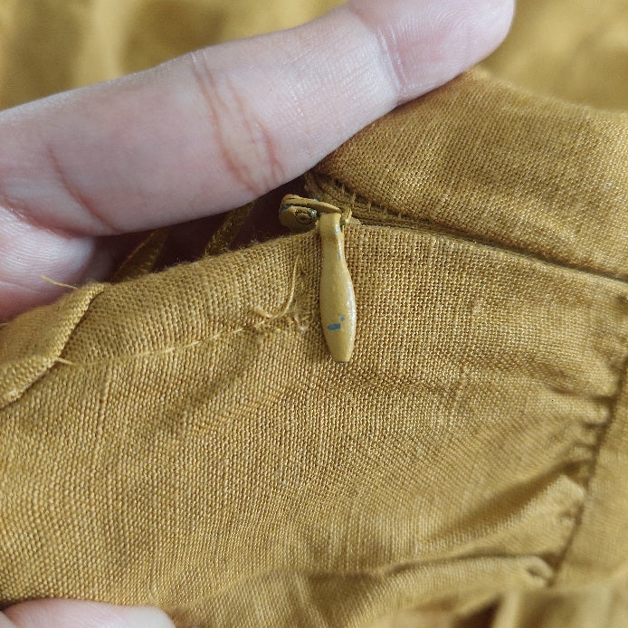 Zara Mustard Sleeveless Frill Detail Knee Length Dress | Gently Used |
