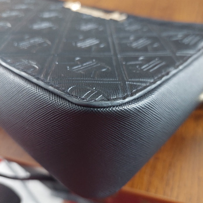 River Island Black Embossed Monogram Crossbody Bag | Pre Loved |