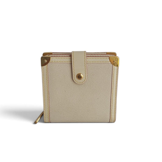 Louis Vuitton White Suhali Leather Compact Zippy Wallet | Pre Loved |