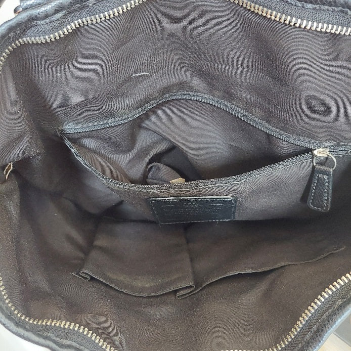 Coach Black Ward Signature Monogram Coated Canvas Leather Tote Bag | Pre Loved |
