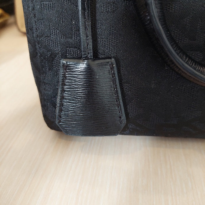 DKNY Black Canvas & Leather mini Crossbody Bag | Gently Used |