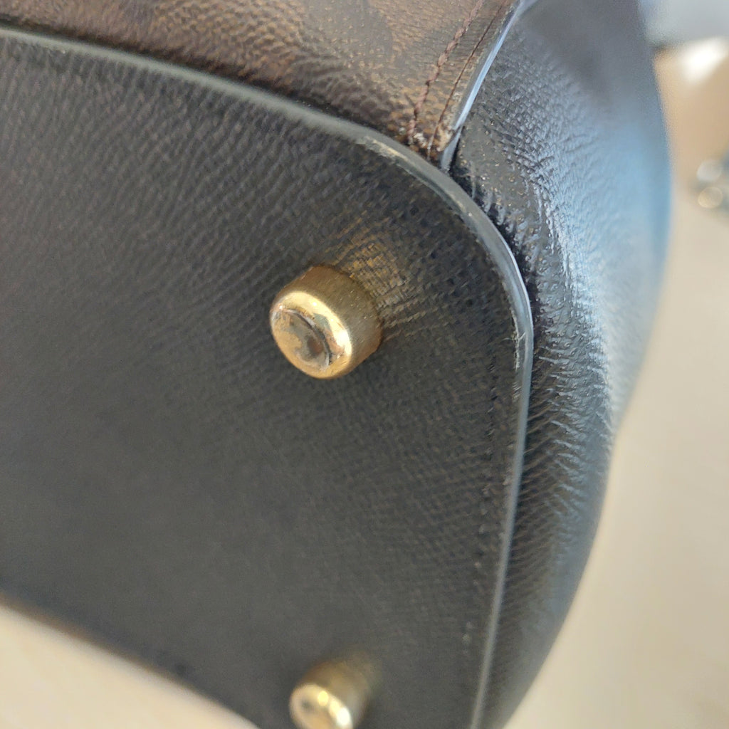 Coach Brown & Black Signature Coated Canvas 'Casey' Tote Bag | Pre Loved |