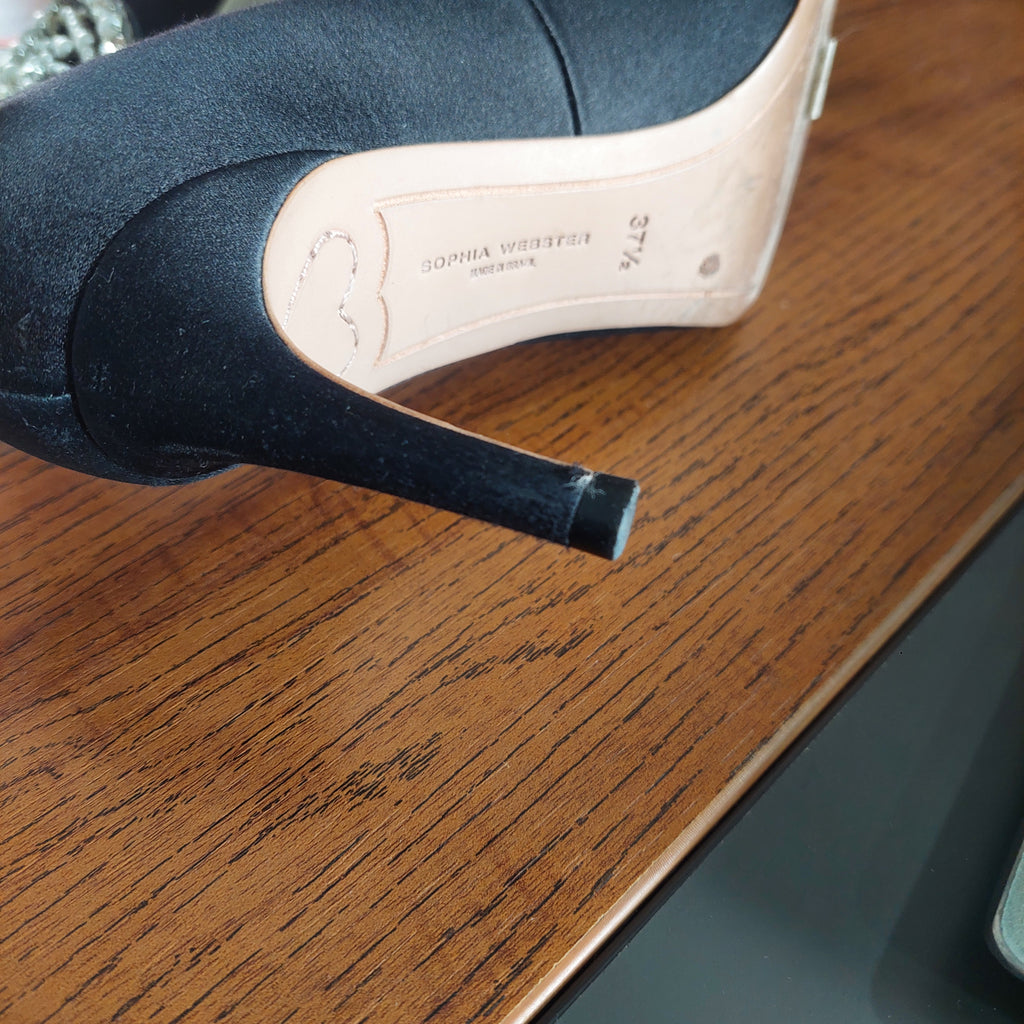 Sophia Webster Black Bibi Pearl Mid Pumps | Pre Loved |