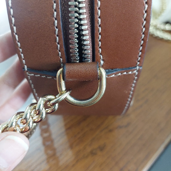 Gucci Brown/Beige GG Supreme Canvas and Leather Mini Chain Bag | Gently Used |