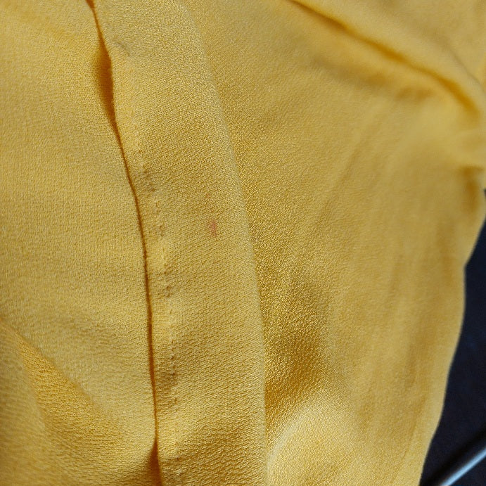 Express Mustard Ladder Lace Trim Top | Pre Loved |