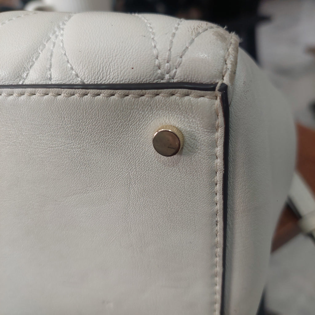 Kate Spade White Meena Leather Briar Lane Quilted Shoulder Bag | Pre Loved |