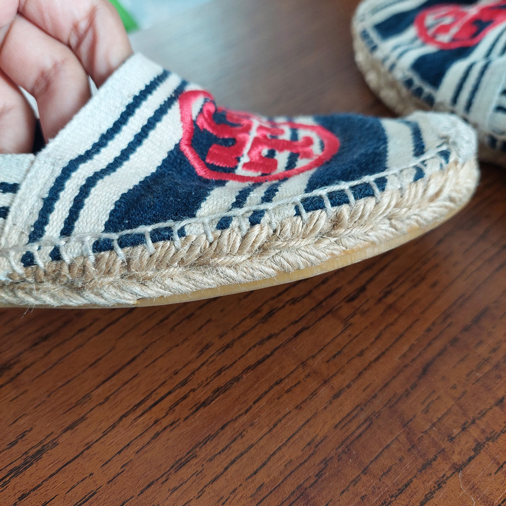 Tory Burch Red, White And Blue Espadrilles | Pre Loved |