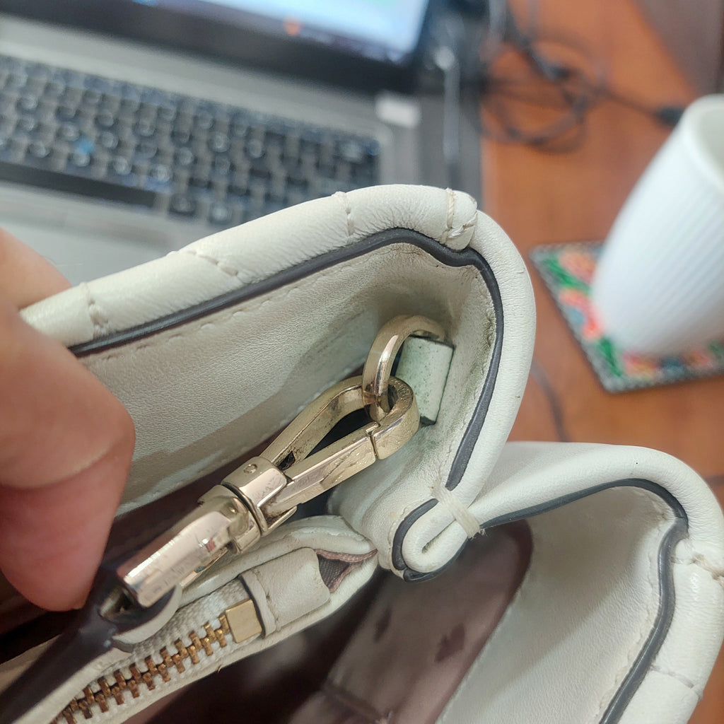 Kate Spade White Meena Leather Briar Lane Quilted Shoulder Bag | Pre Loved |