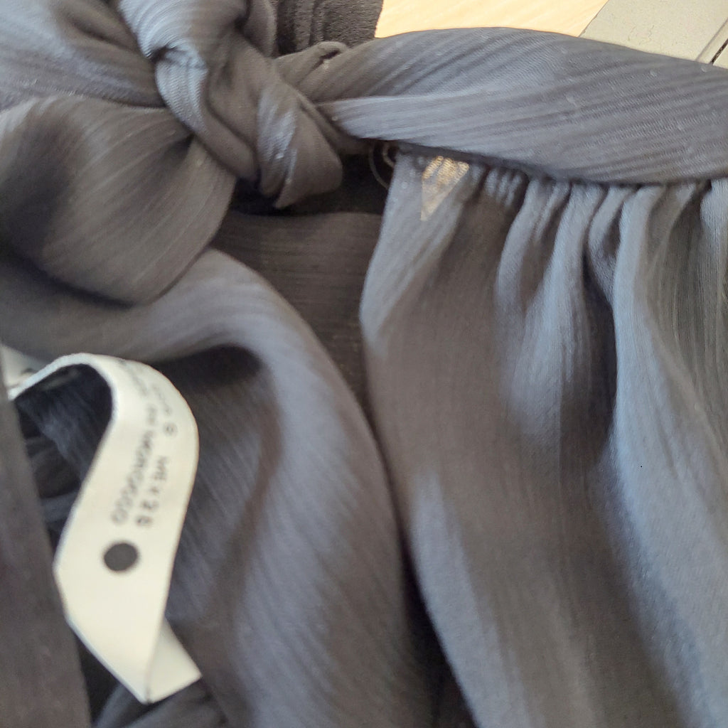 Zara Black Neck Tie Detail Top | Gently Used |