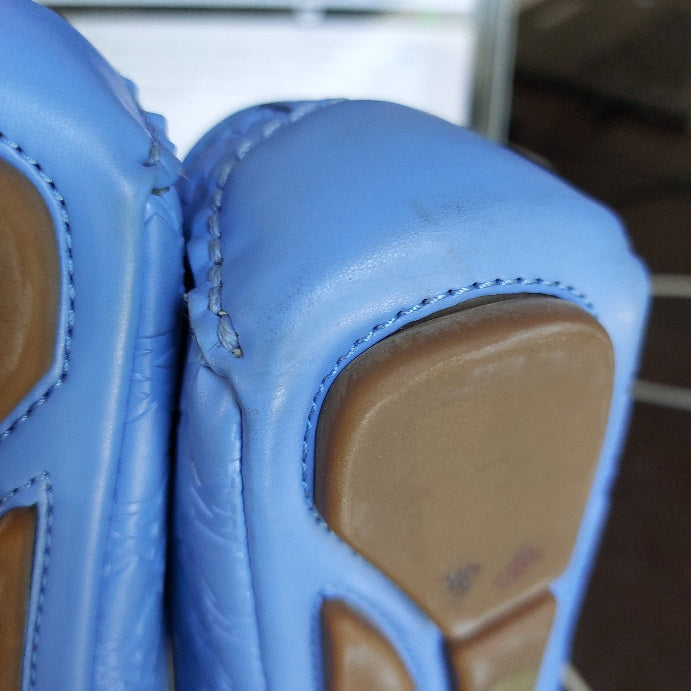 Michael Kors Blue Moccasin Faux Leather Fulton Loafers | Pre Loved |