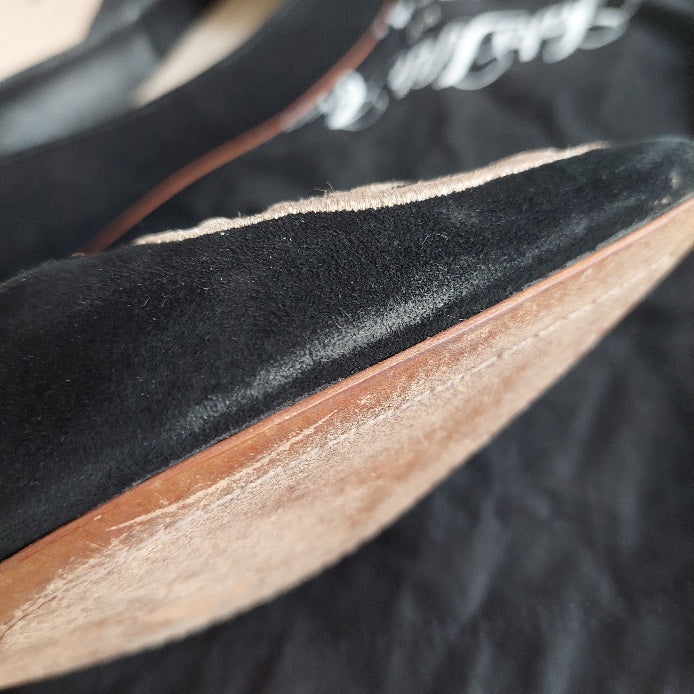 Sophia Webster Black Suede 'Bibi' Butterfly Ballerina Flats | Pre Loved |