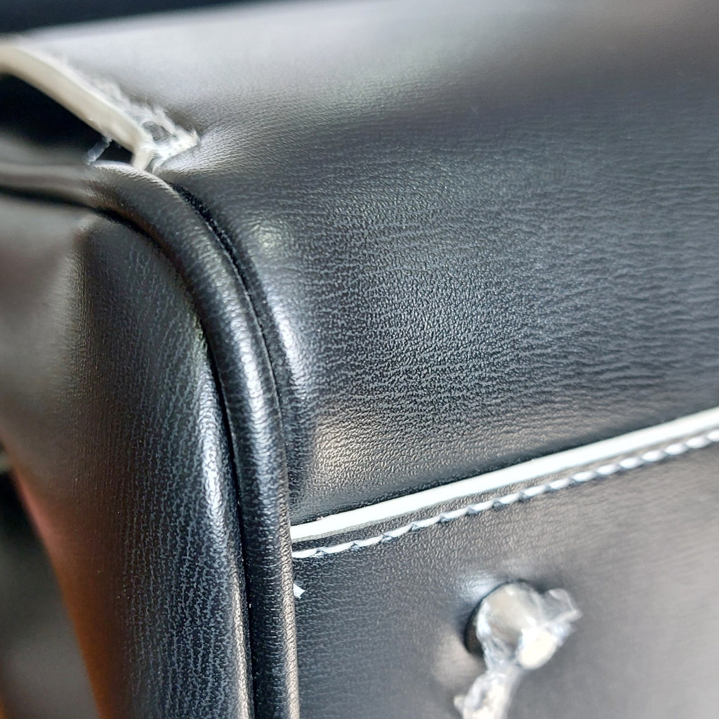 Armani Exchange Black White White Trim Leatherette 'Jane' Handbag | Gently Used |