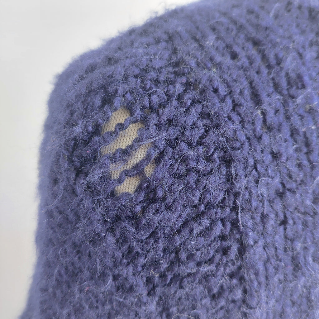 ZARA Navy Blue Knit Sweater | Pre Loved |