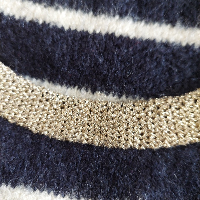 Marks & Spencer Navy & Cream Striped Sweater | Pre Loved |