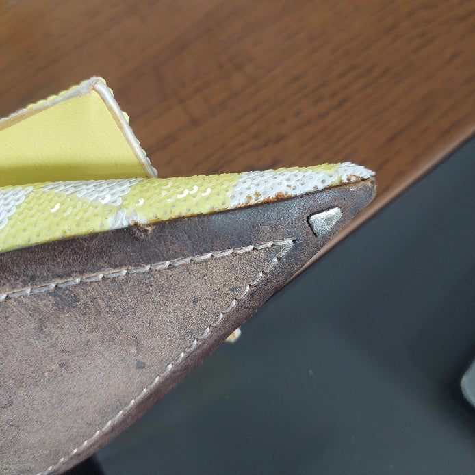 Louis Vuitton Yellow & White Magic Square Pumps | Pre Loved |