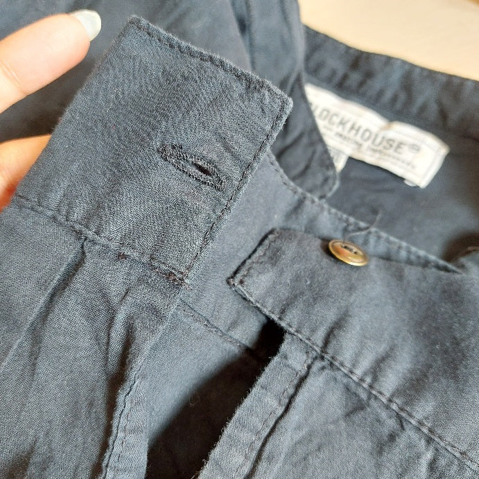 ClockHouse Black Front Button Top | Pre Loved |