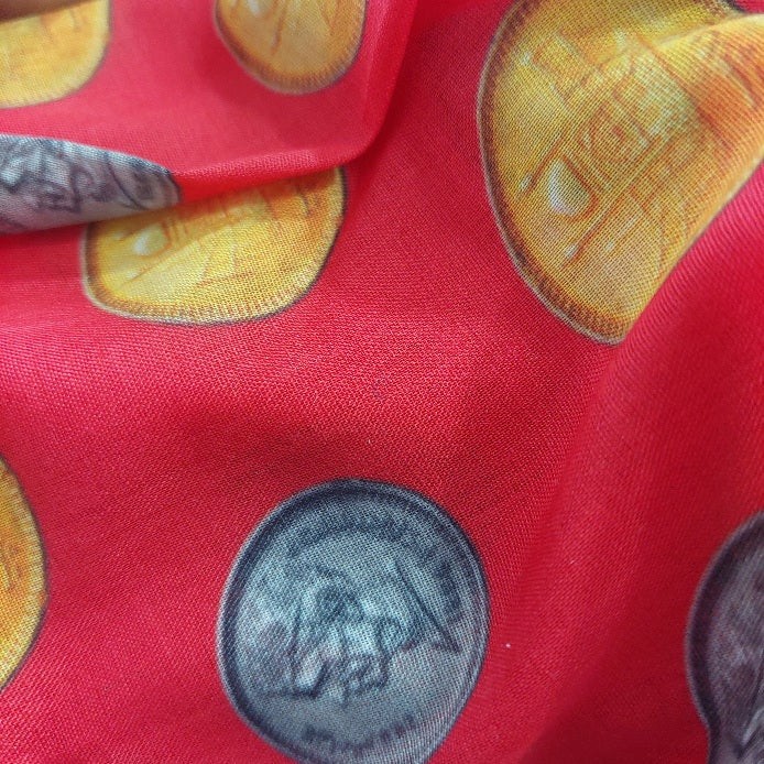 Ayesha F. Hashwani Red Coin Print Short Kurta | Like New |
