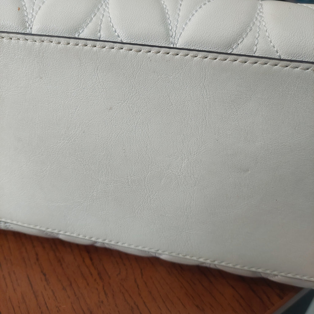 Kate Spade White Meena Leather Briar Lane Quilted Shoulder Bag | Pre Loved |
