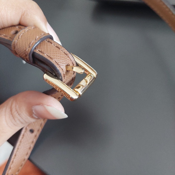 Michael Kors Brown Monogram Jet Set Zipper Chain Crossbody Bag | Pre Loved |