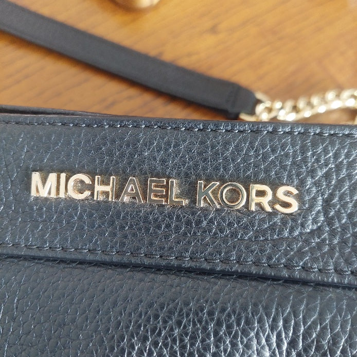 Michael Kors Black Pebbled Leather Jet Set Chain Shoulder Bag | Pre Loved |