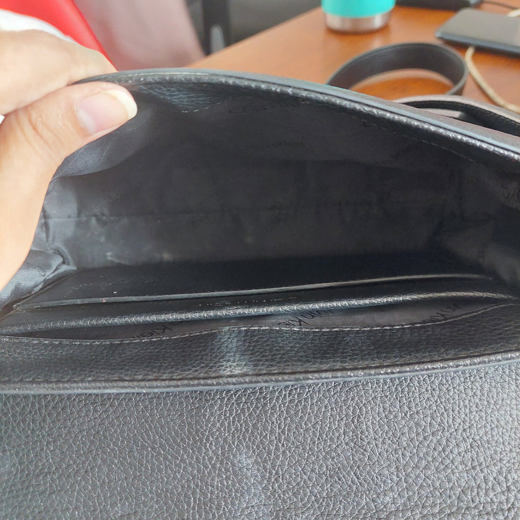 Calvin Klein Black Dressed EW Leatherette Crossbody Bag | Pre Loved |