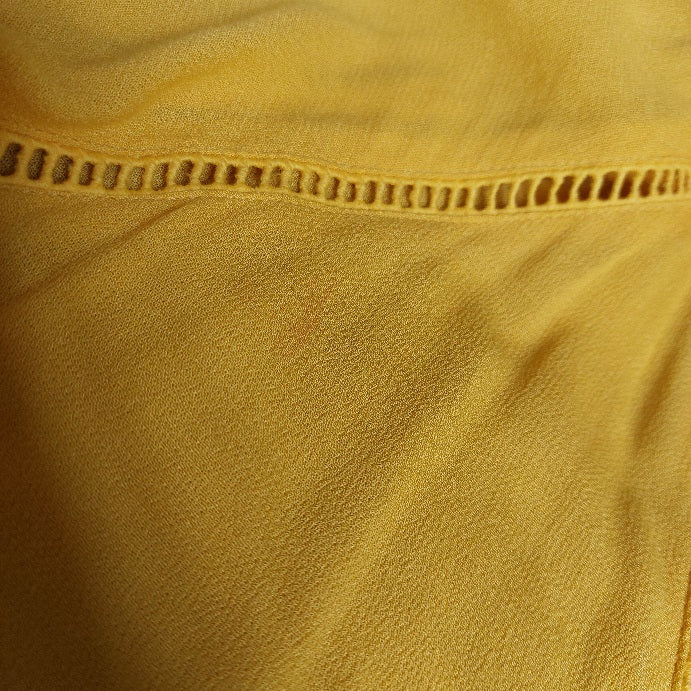 Express Mustard Ladder Lace Trim Top | Pre Loved |