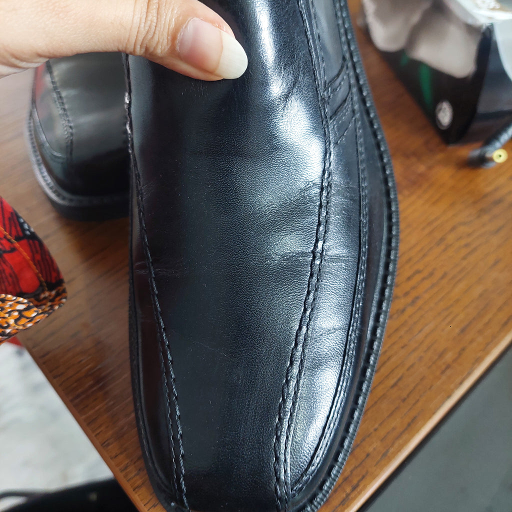 Rock Leader Men's Black 2 Bike Toe Slip On Shoes | Like New |