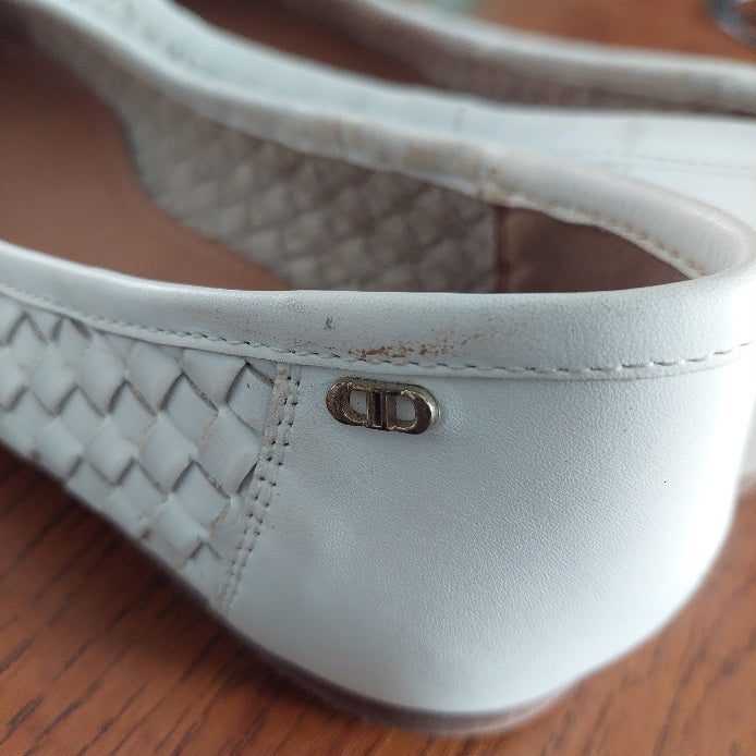 Dune White Leather Hartleys Ballet Flats | Pre Loved |