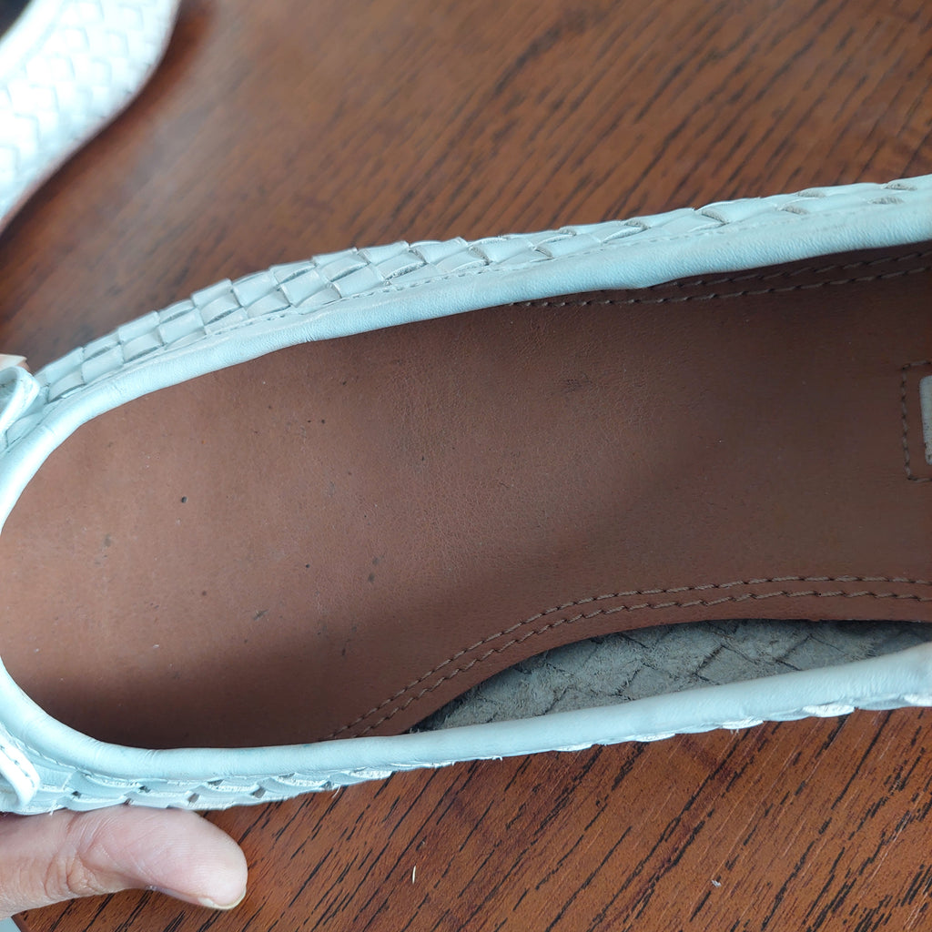 Dune White Leather Hartleys Ballet Flats | Pre Loved |
