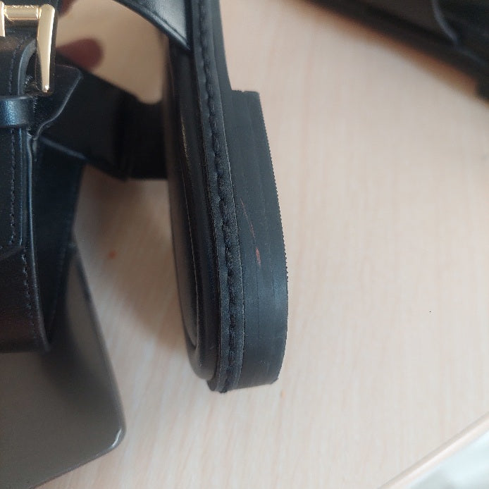 Michael Kors Black Leather 'Carmen' Sandals | Gently Used |