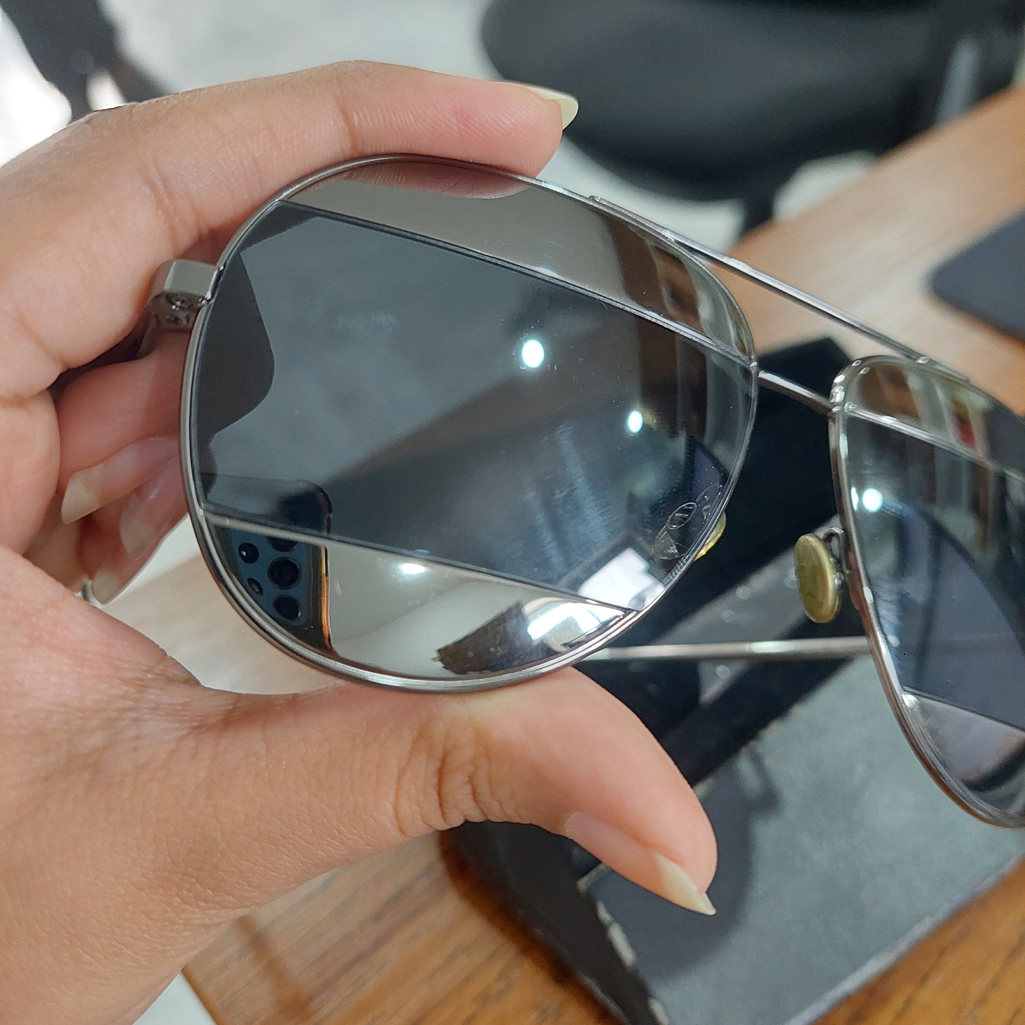 Dior Dark Ruthenium Silver KJ1/IR Split 1 Aviators  display picture 3