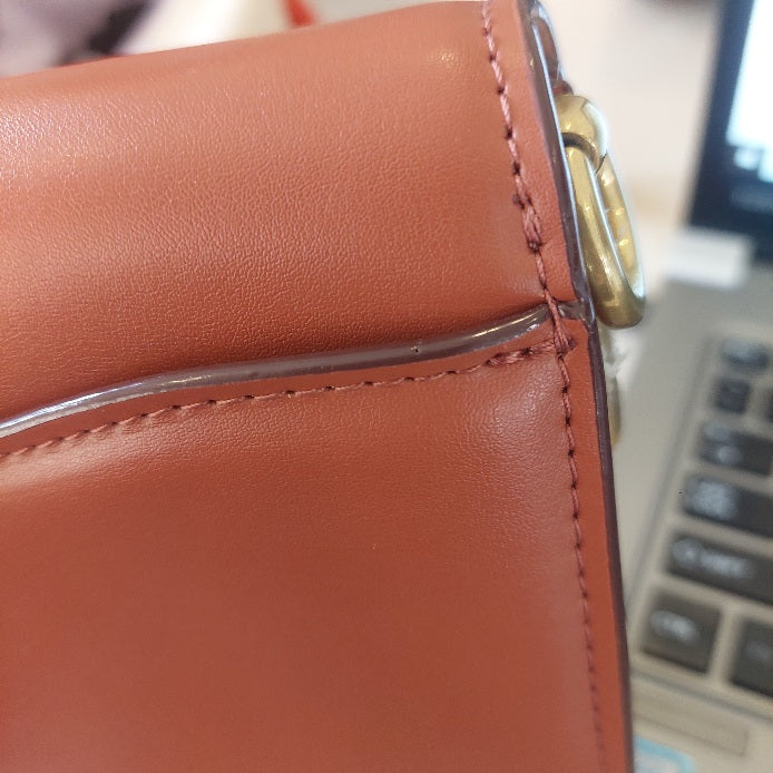 Coach Tan & Rust Monogrammed Tabby Shoulder Handbag | Like New |