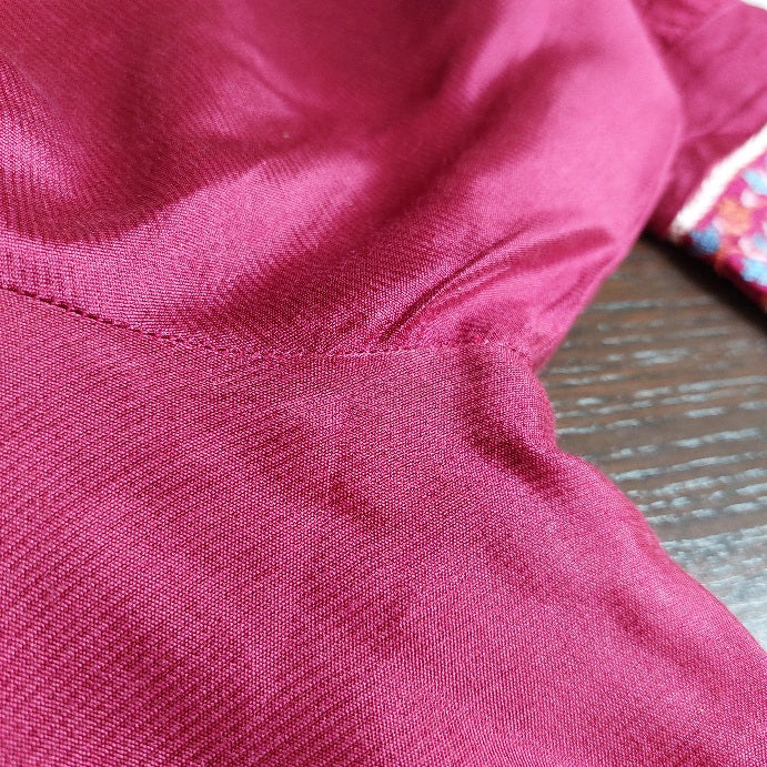 Talha Batla Magenta Embroidered Pleated Kurta | Pre Loved |