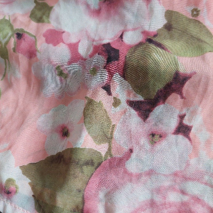 Forever 21 Pink Sheer Floral Printed Blouse | Pre Loved |