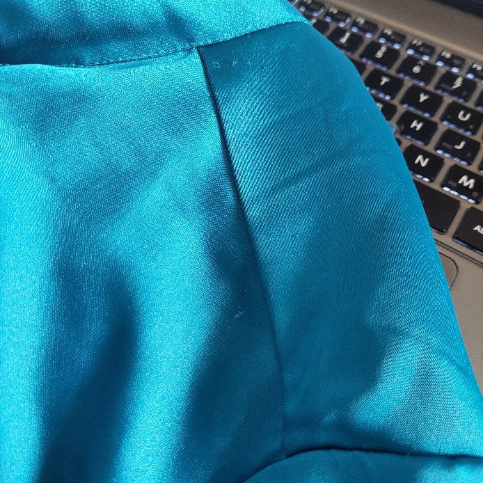 Rachel Zoe Blue Satin Collared Shirt | Brand New |