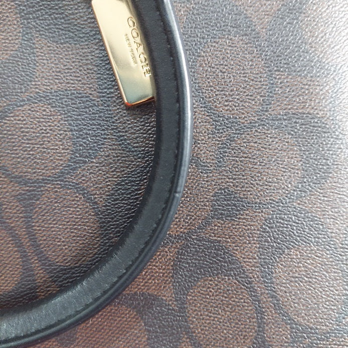 Coach Katy Signature Coated Canvas Leather Dome Handbag | Pre Loved |