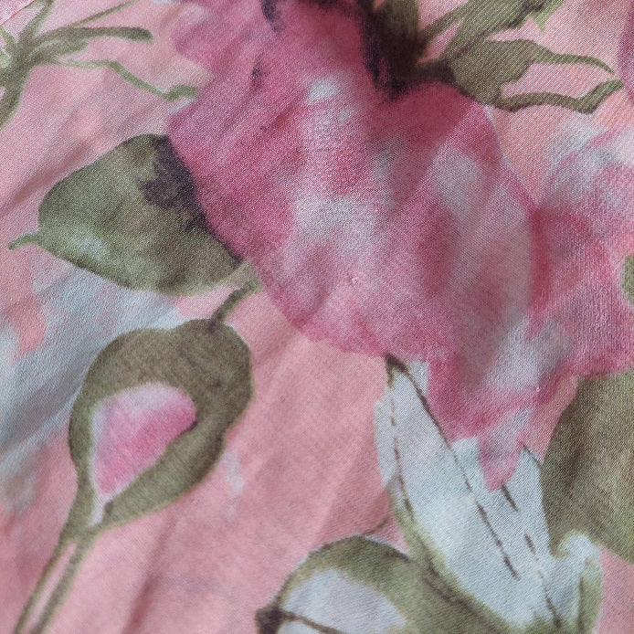 Forever 21 Pink Sheer Floral Printed Blouse | Pre Loved |