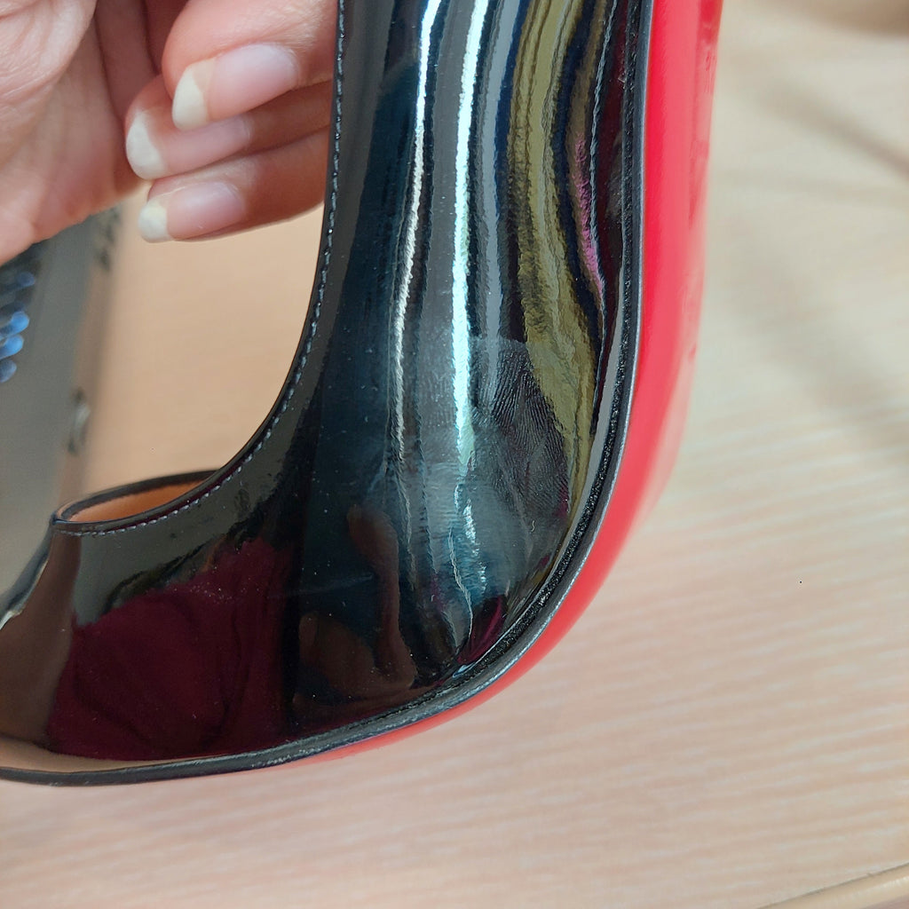 Christian Louboutin Black Patent Calf Leather 'So Kate' Stiletto Pumps | Pre Loved |