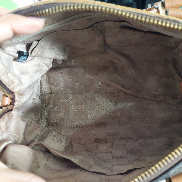 Michael Kors Brown Aria Satchel Bag | Pre Loved |